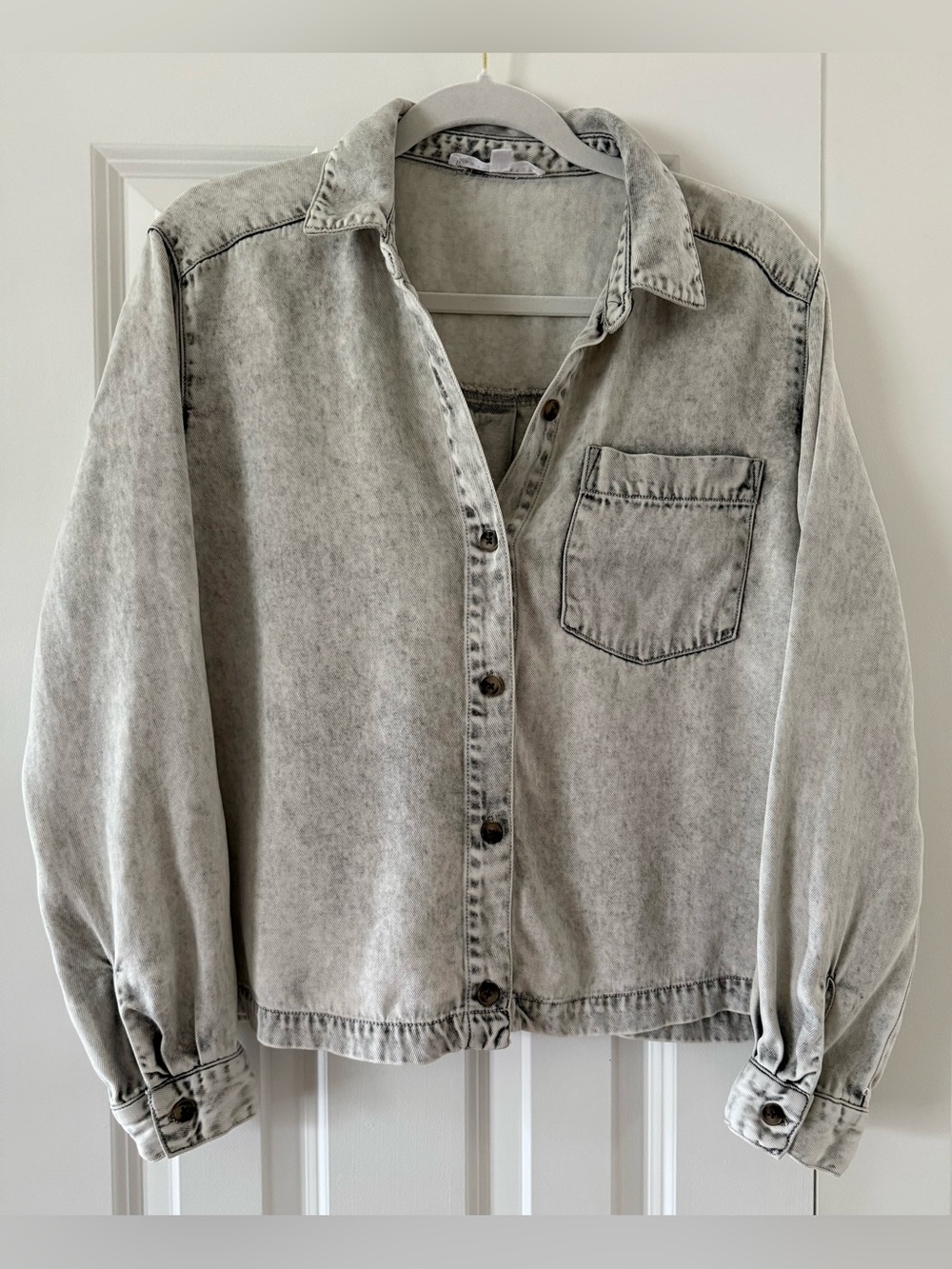 Jane and Delancey Washed Gray Denim Jacket